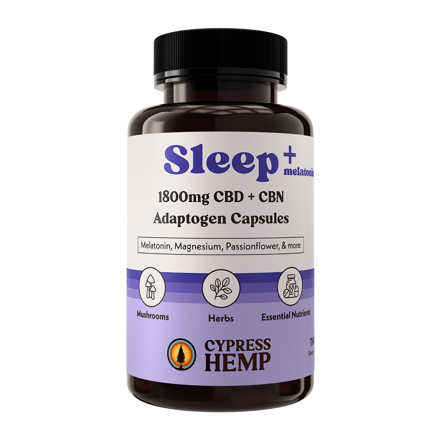 Cypress Hemp Sleep CBD & CBN + Melatonin Adaptogen Capsules