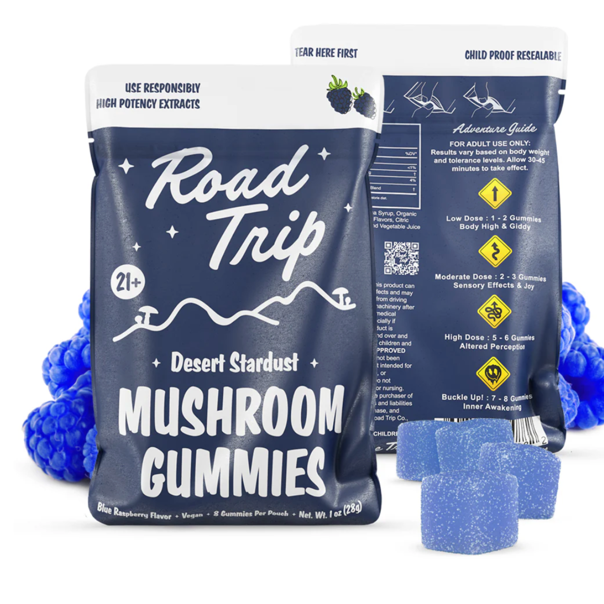 Road Trip Desert Stardust Mushroom Gummies - Blue Raspberry – Cali