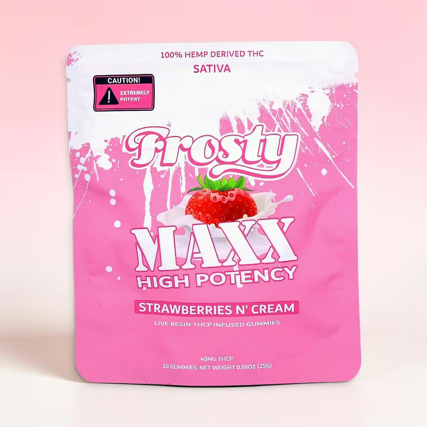 Frosty's Strawberries n'Cream Maxx Sativa THCp Gummies