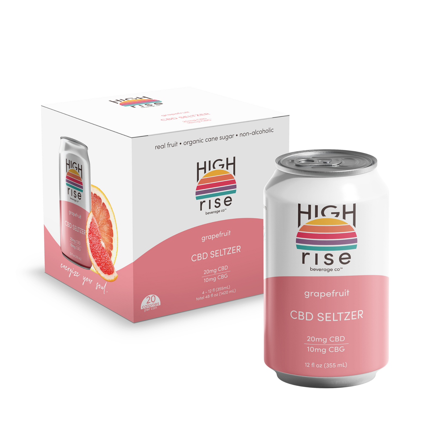 High Rise CBD + CBG Seltzer Grapefruit