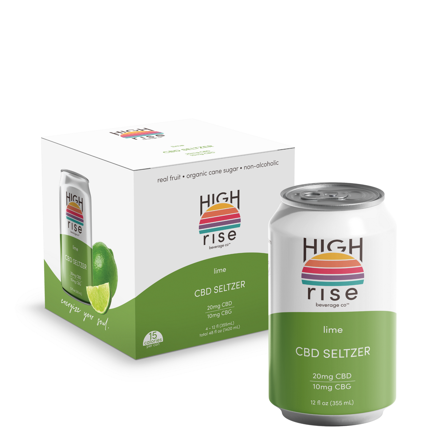 High Rise CBD + CBG Seltzer Lime