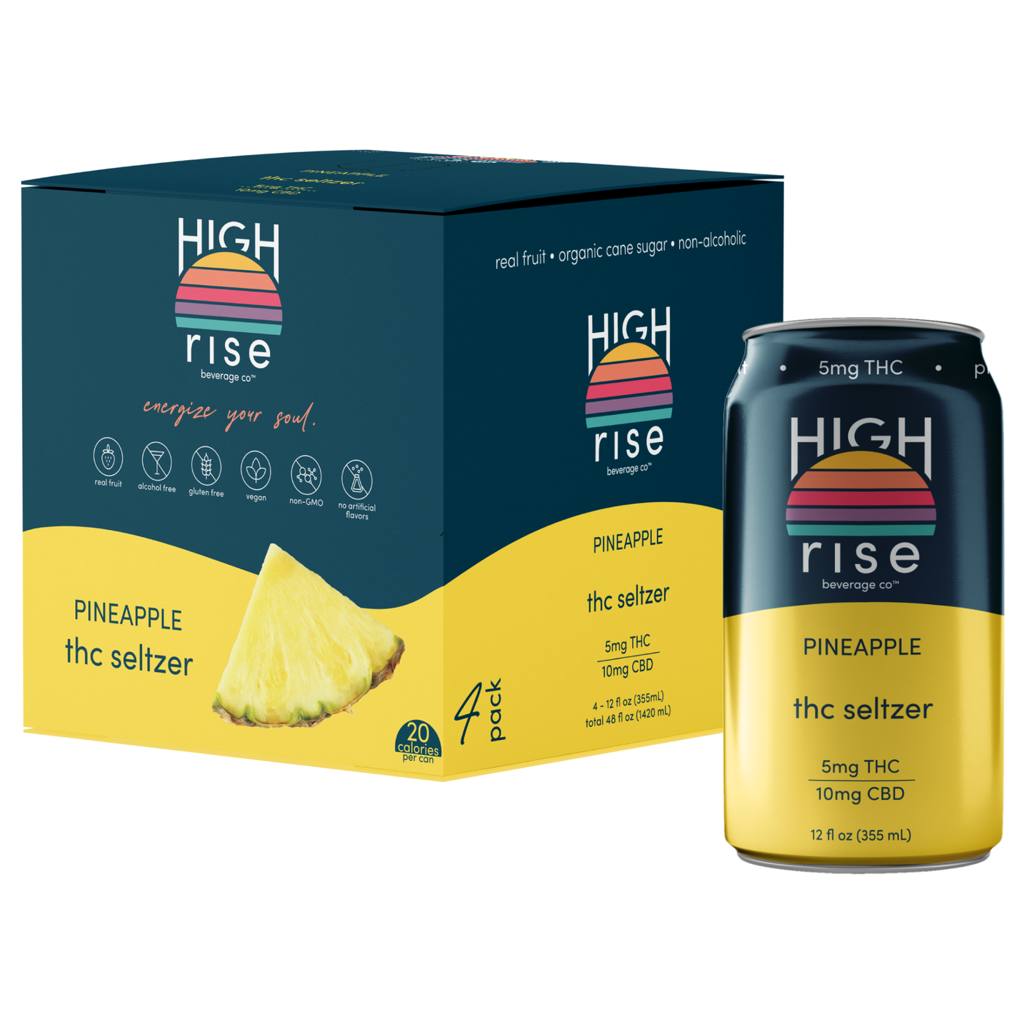 High Rise THC + CBD Pineapple Seltzer