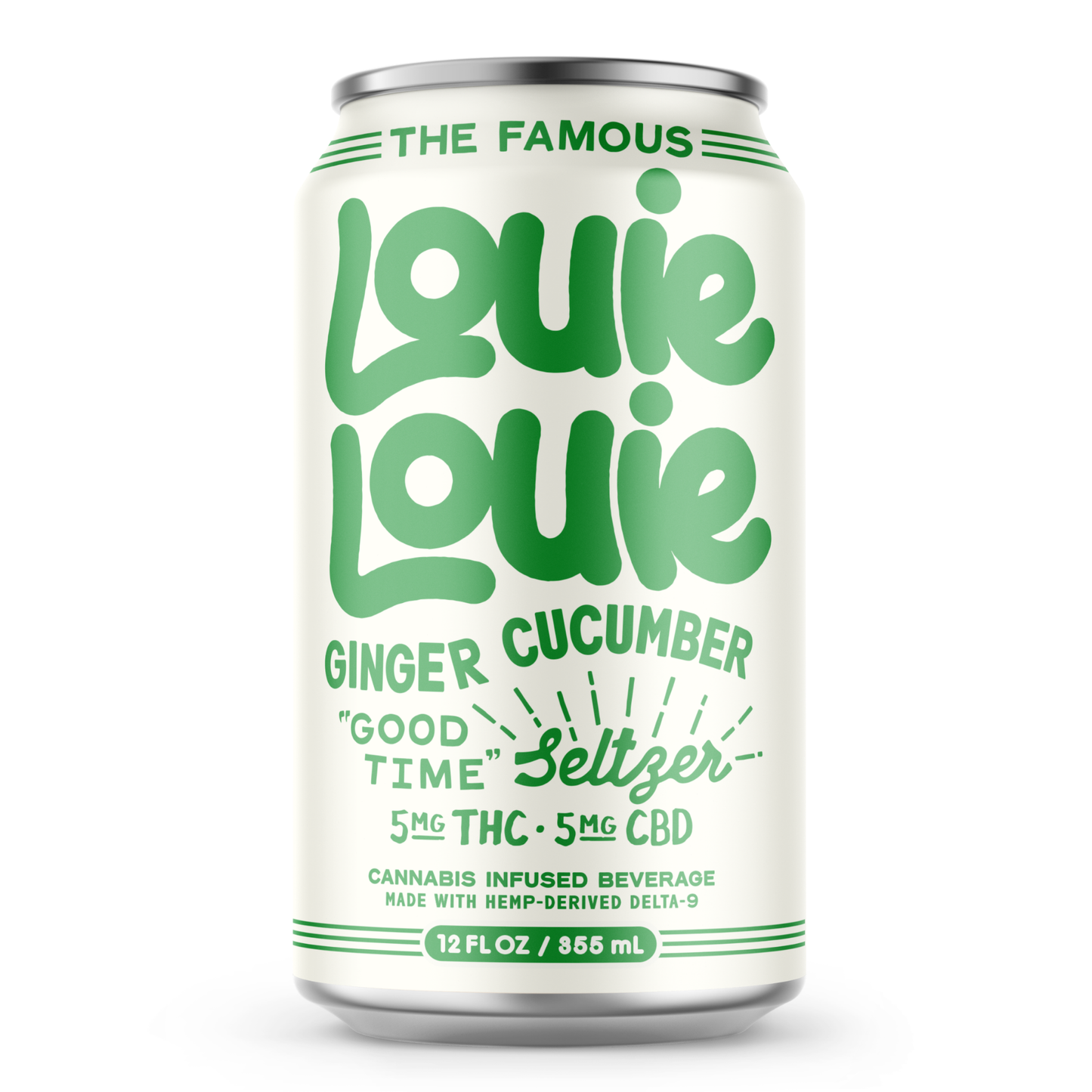 Louie Louie THC + CBD Ginger Cucumber Seltzer