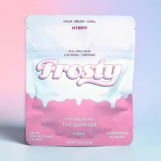 Frosty Strawberries n' Cream Hybrid THC Gummies