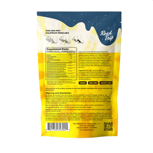 Happy Caps Microdosed Mushroom Gummies - Citrus Sunrise