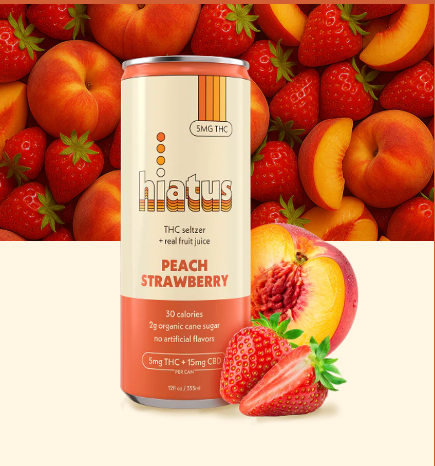 Hiatus THC Seltzer Peach Strawberry